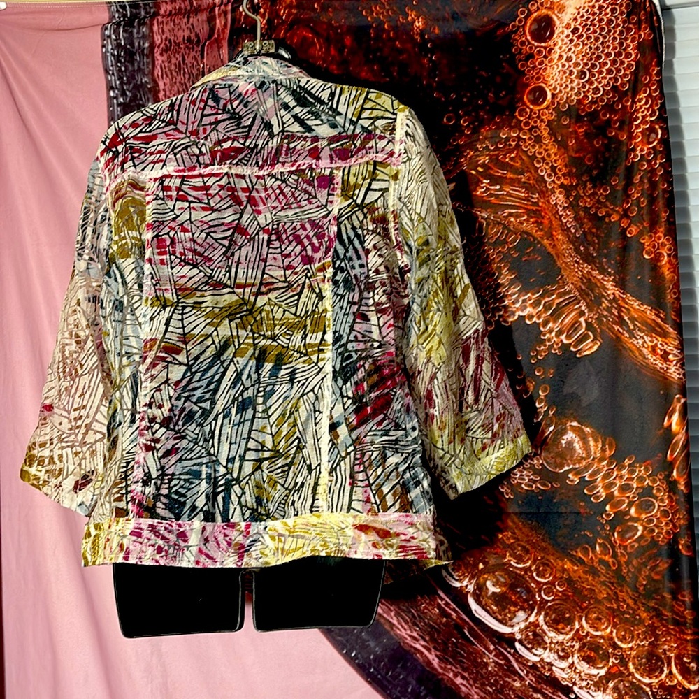 Coldwater Creek Women sheer multi-color sheer Jackets - Picture 4 of 7
